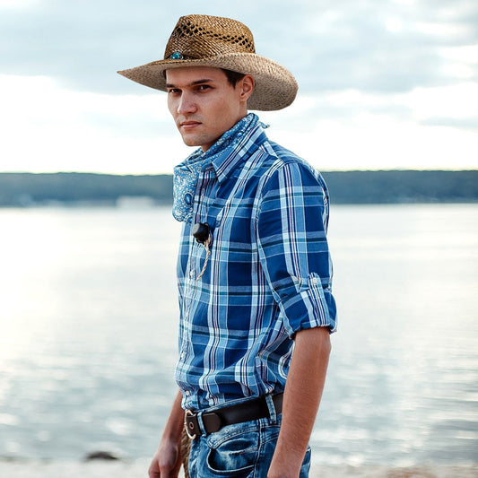 Desert Raffia Straw Cowboy Hat - Mix Brown