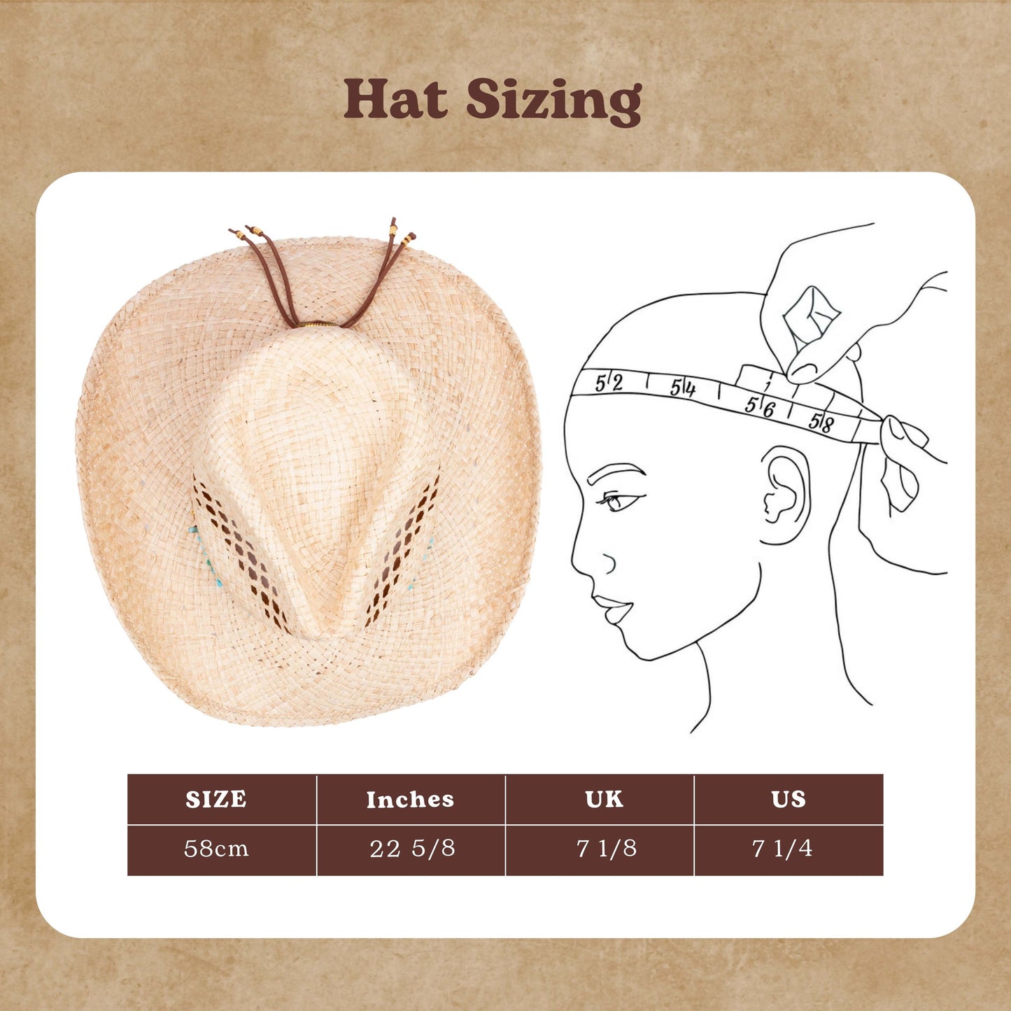 Lasso Raffia Straw Cowboy Hat - Mix Brown