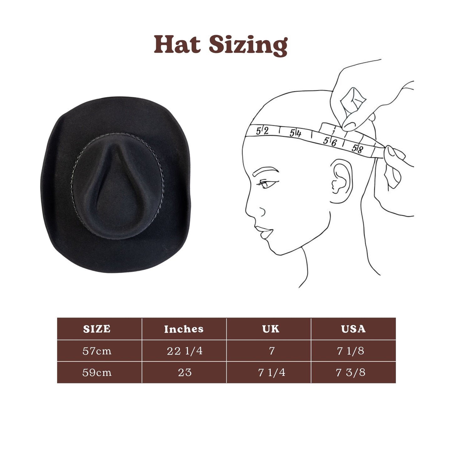 Obsidian Black Felt Cowboy Hat - Mix Brown