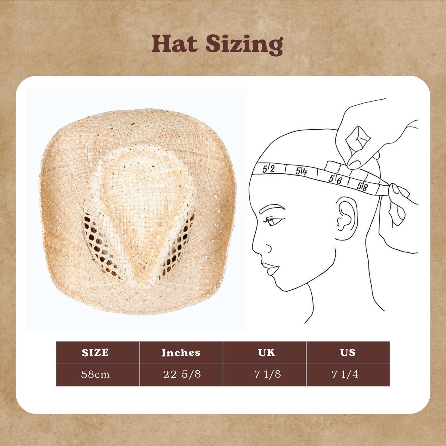 Sierra Raffia Straw Cowboy Hat - Mix Brown