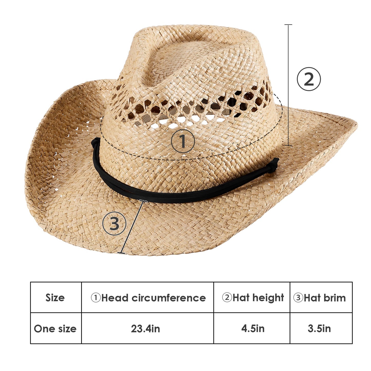 Trail Raffia Straw Cowboy Hat - Mix Brown