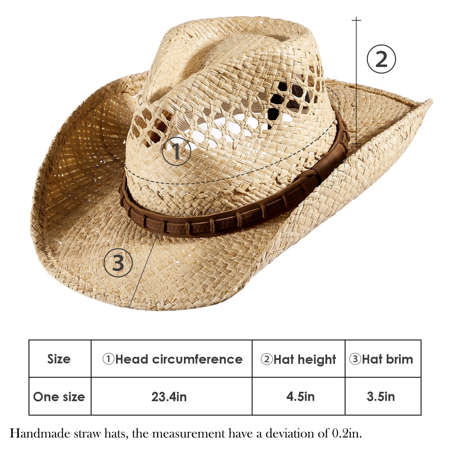 Vista Raffia Straw Cowboy Hat - Mix Brown