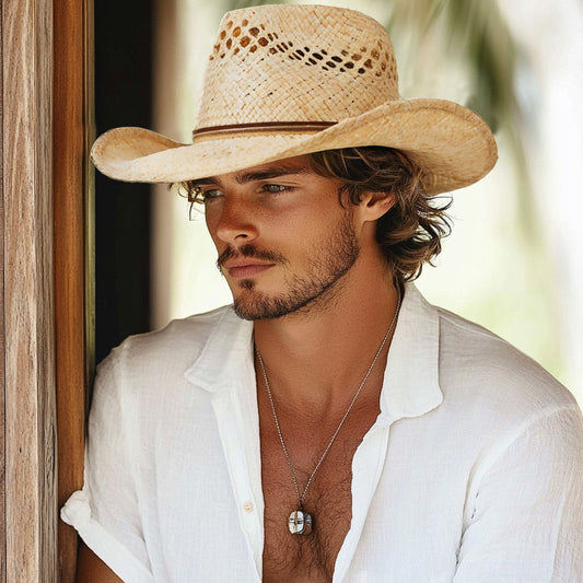 Crossed Small Balls MIX BROWN Cowboy Hats Rancher Hat Exquisite Decoration Band
