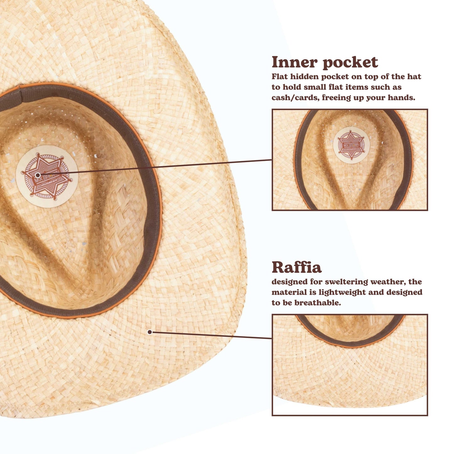Trailcraft Straw Cowboy Hat （4 Interchangeable Bands）