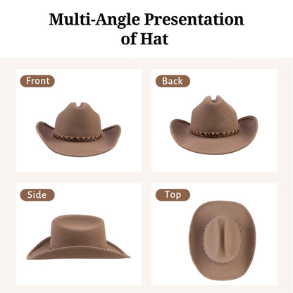 Amarillo Sand Open Road Felt Hat - Mix Brown