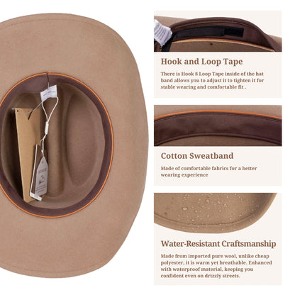 Amarillo Sand Open Road Felt Hat - Mix Brown