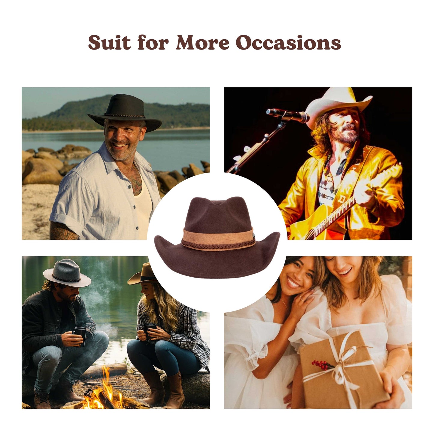 Canyon Dark Coffee Felt Cowboy Hat - Mix Brown