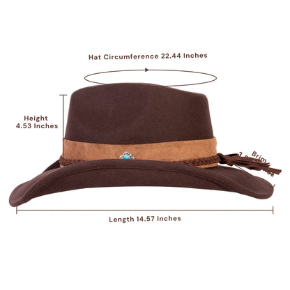 Canyon Dark Coffee Felt Cowboy Hat - Mix Brown