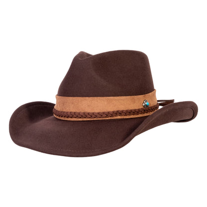 Canyon Dark Coffee Felt Cowboy Hat - Mix Brown