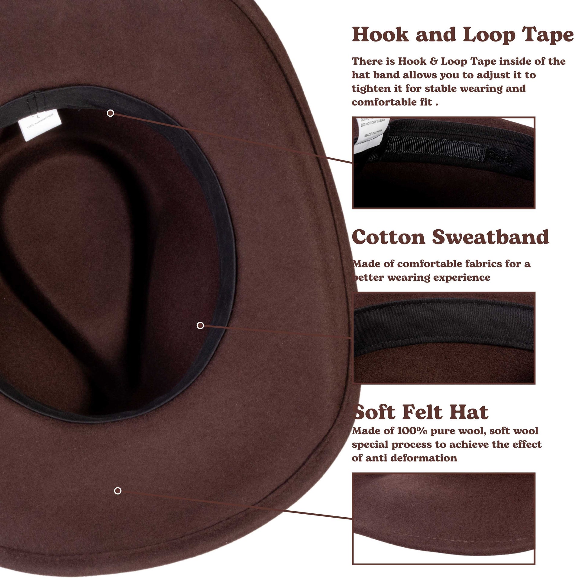 Canyon Dark Coffee Felt Cowboy Hat - Mix Brown