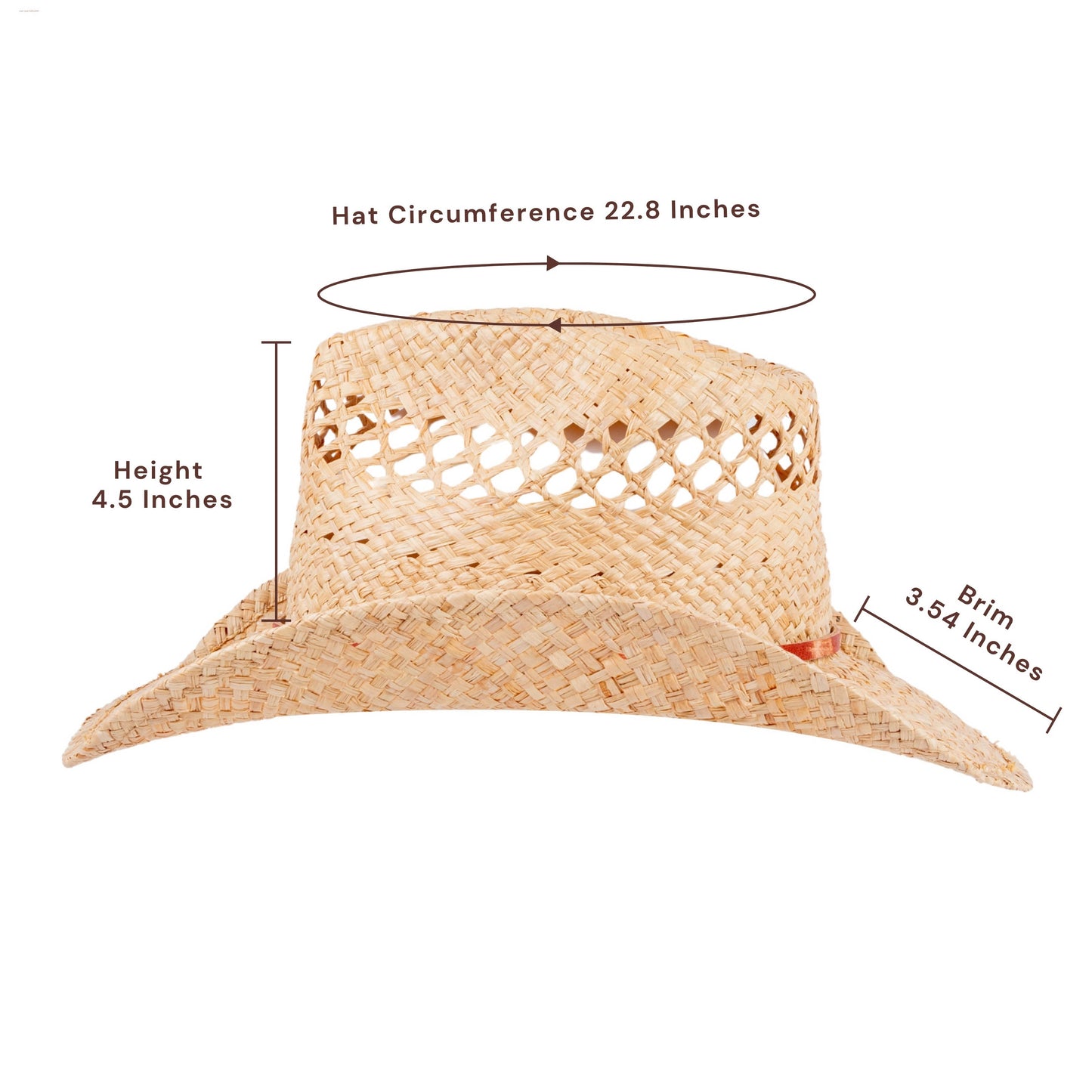 Coyote Raffia Straw Cowboy Hat - Mix Brown