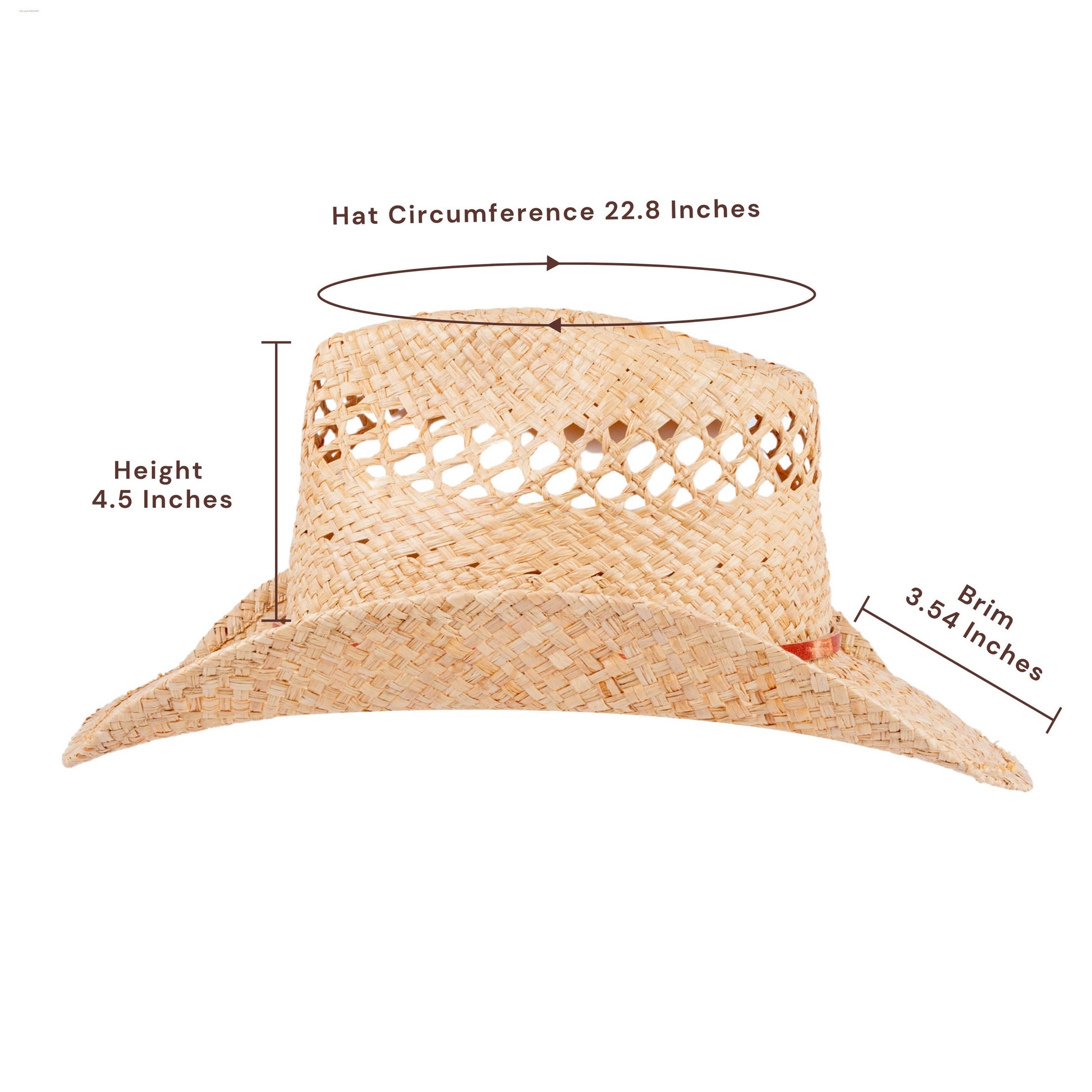 Coyote Raffia Straw Cowboy Hat - Mix Brown