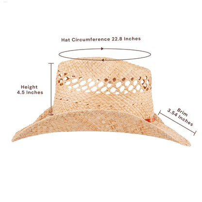 Coyote Raffia Straw Cowboy Hat - Mix Brown