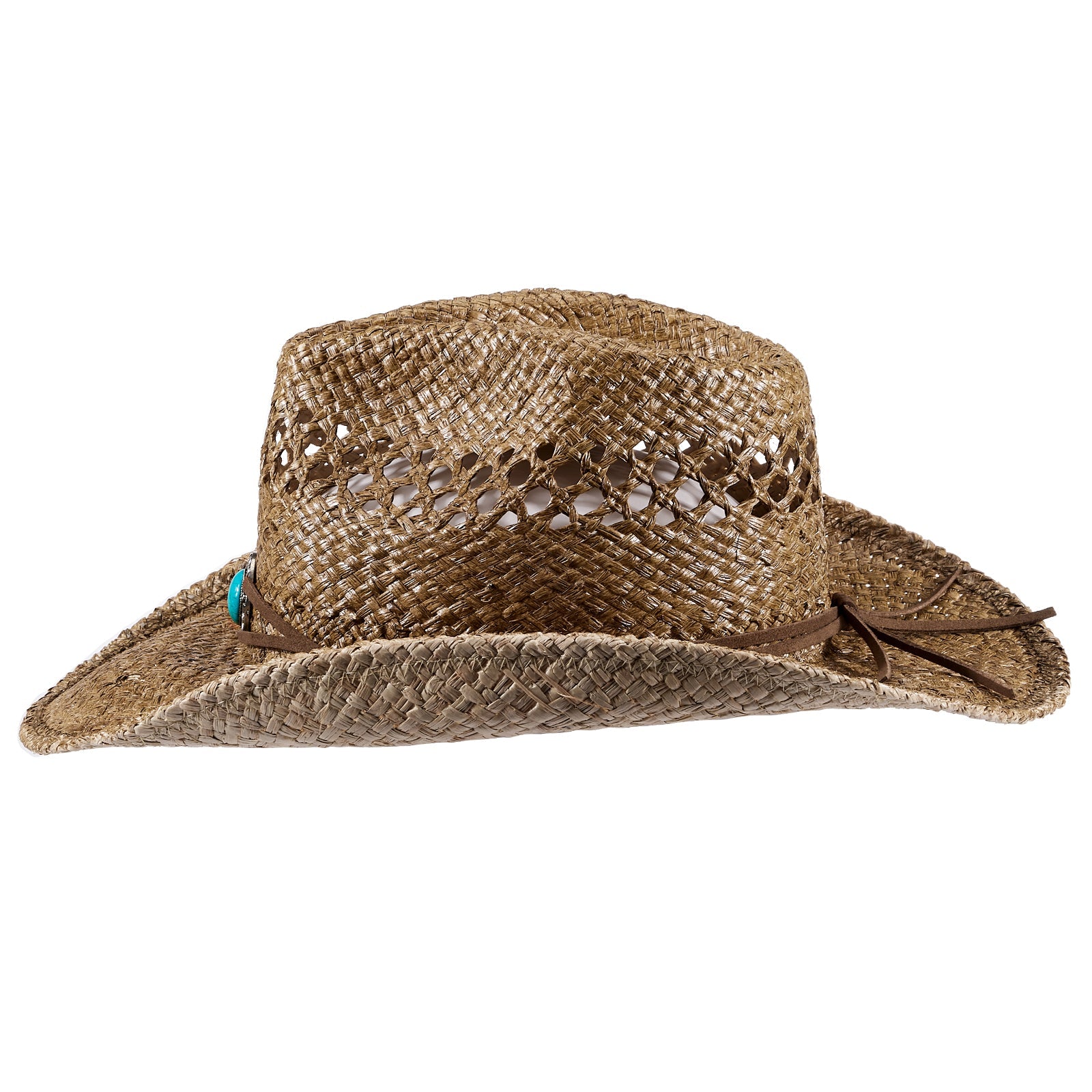 Desert Raffia Straw Cowboy Hat - Mix Brown