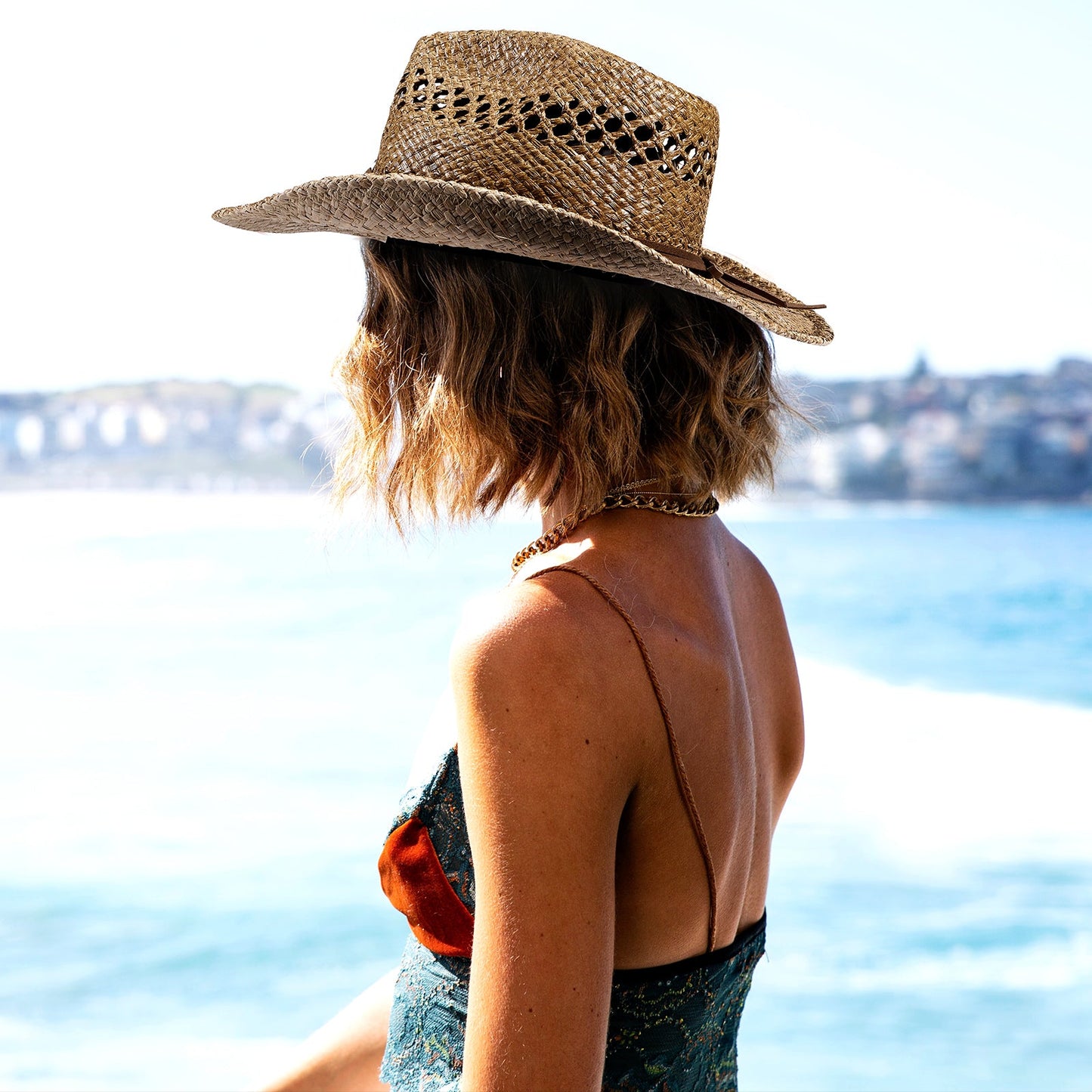 Desert Raffia Straw Cowboy Hat - Mix Brown