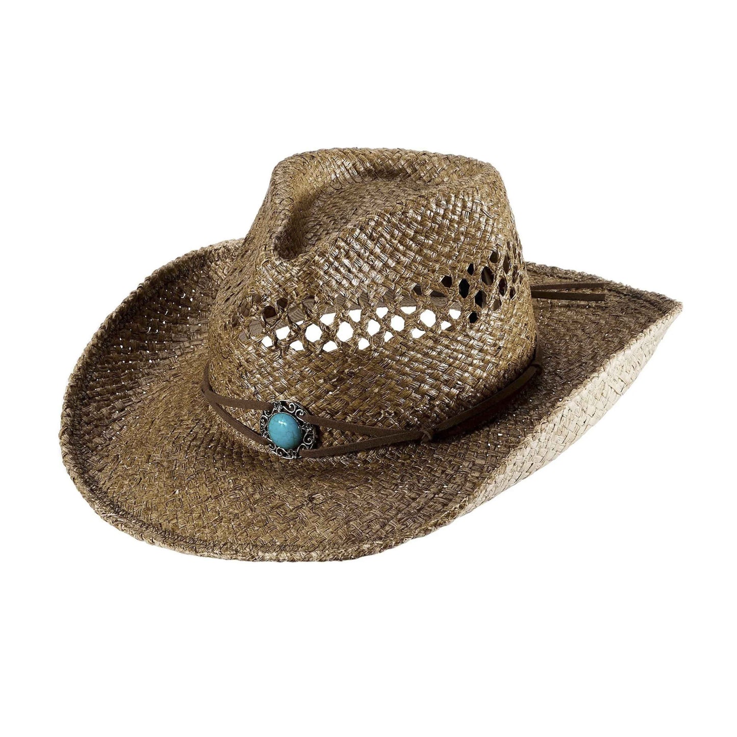 Desert Raffia Straw Cowboy Hat - Mix Brown