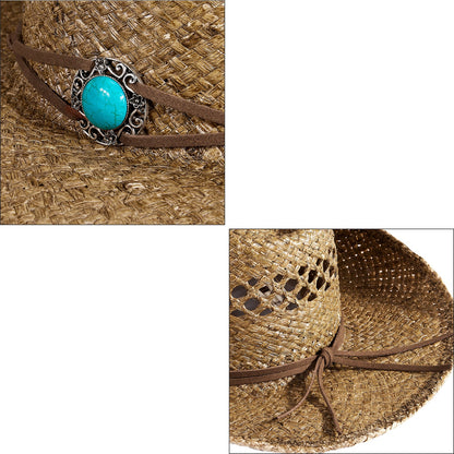 Desert Raffia Straw Cowboy Hat - Mix Brown