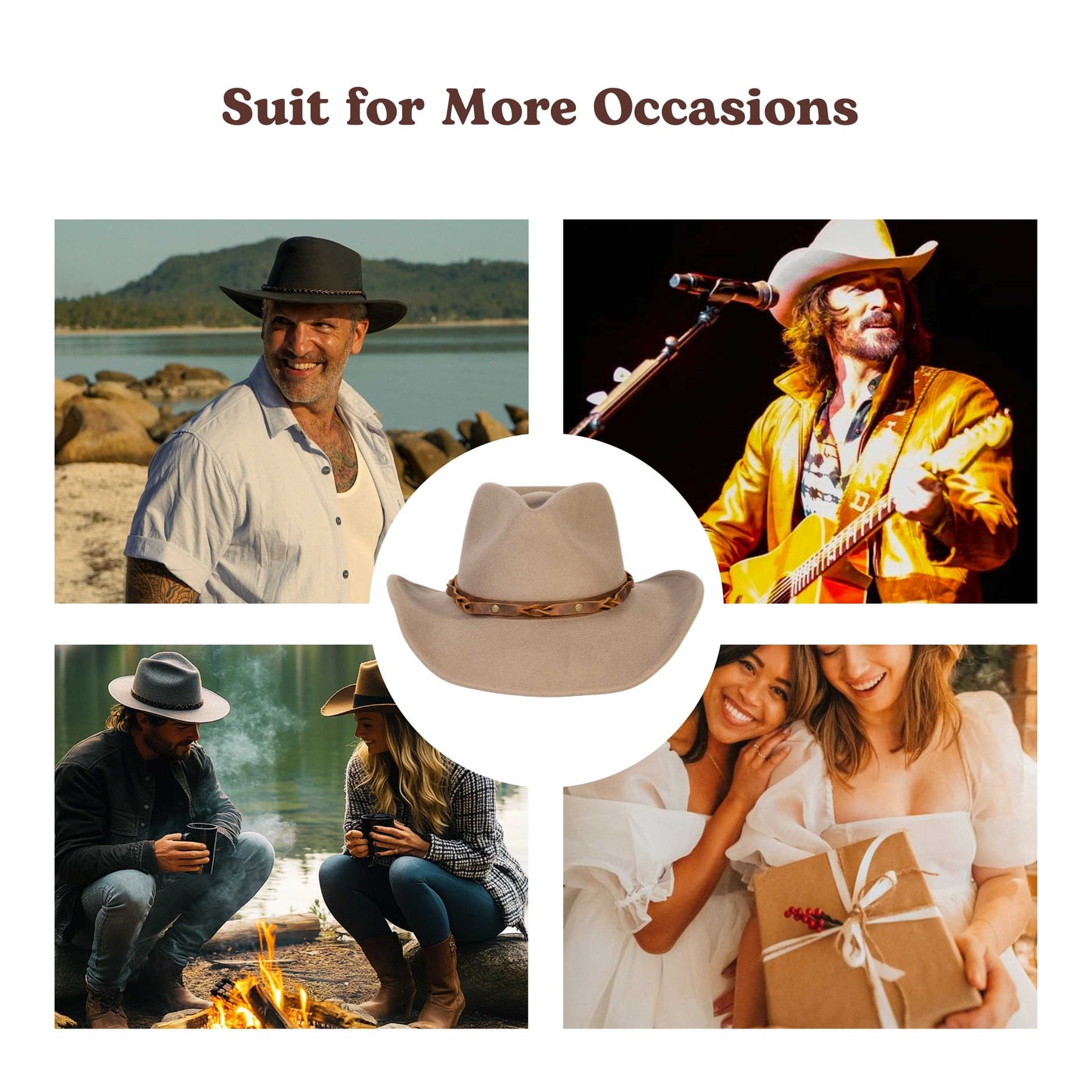 Driftwood Tan Felt Cowboy Hat - Mix Brown