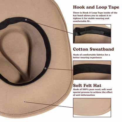 Driftwood Tan Felt Cowboy Hat - Mix Brown