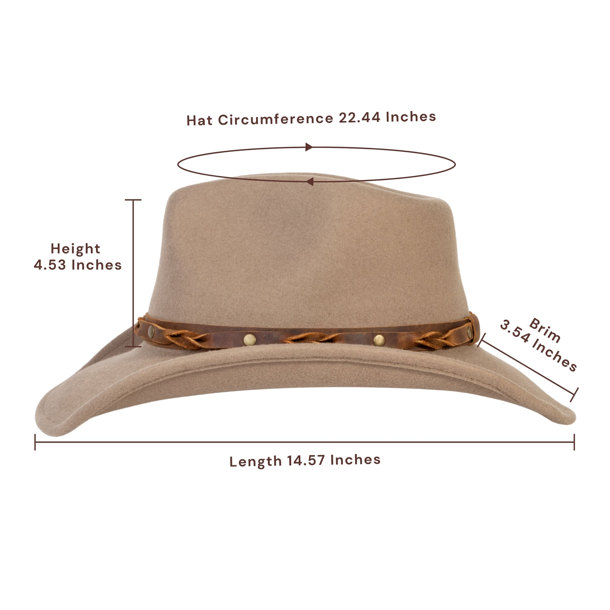 Driftwood Tan Felt Cowboy Hat - Mix Brown