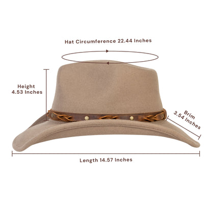 Driftwood Tan Felt Cowboy Hat - Mix Brown