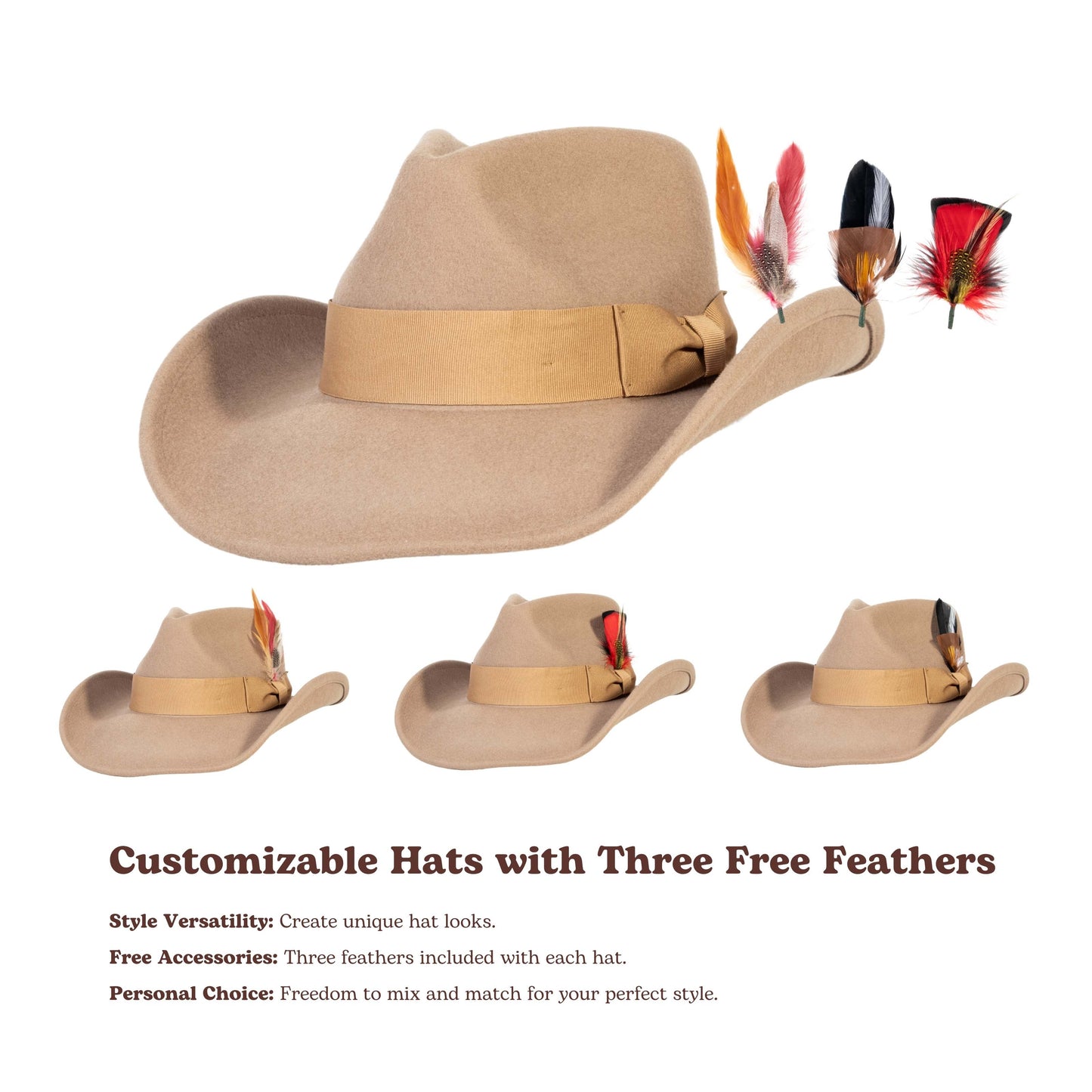 Dune Sand Felt Cowboy Hat - Mix Brown