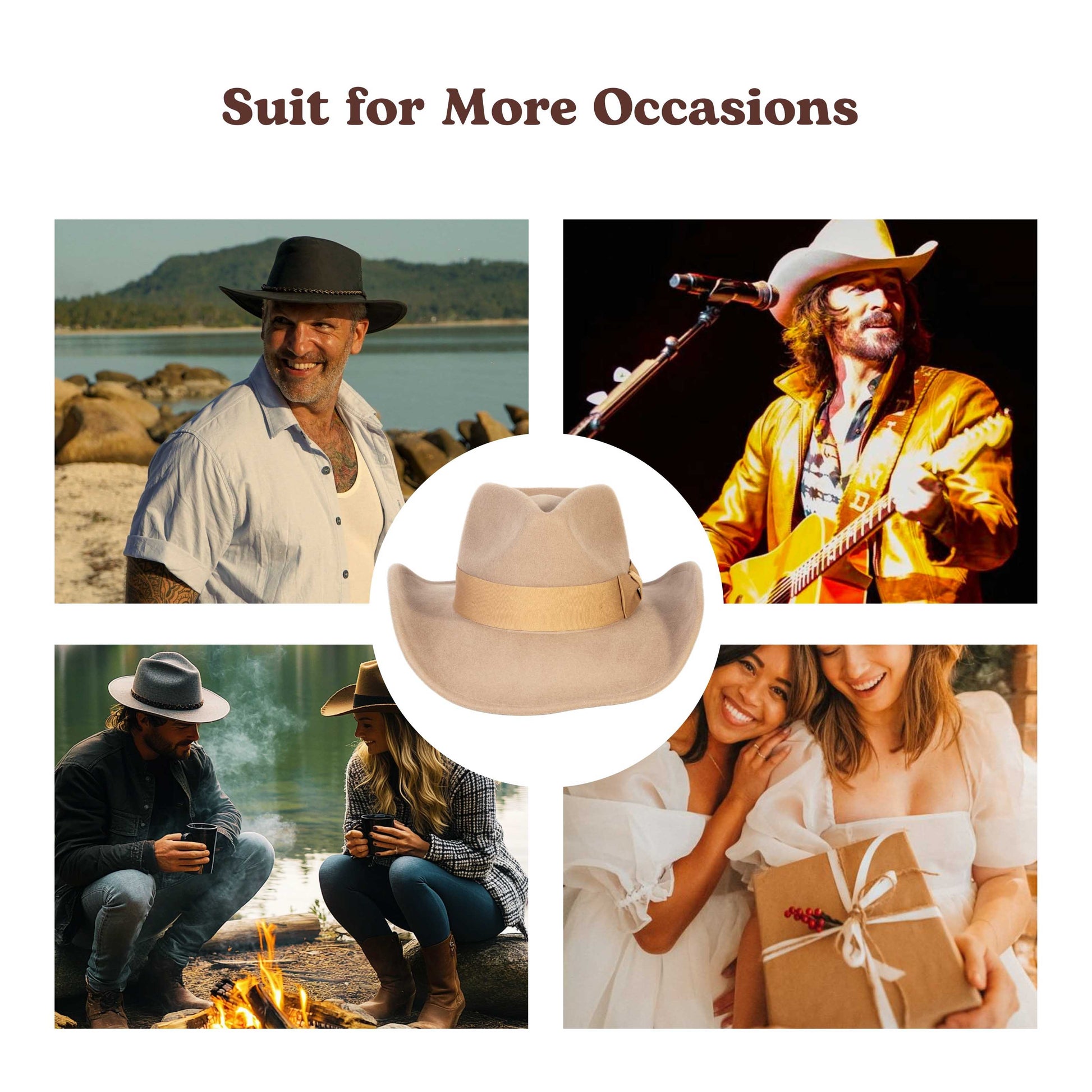 Dune Sand Felt Cowboy Hat - Mix Brown