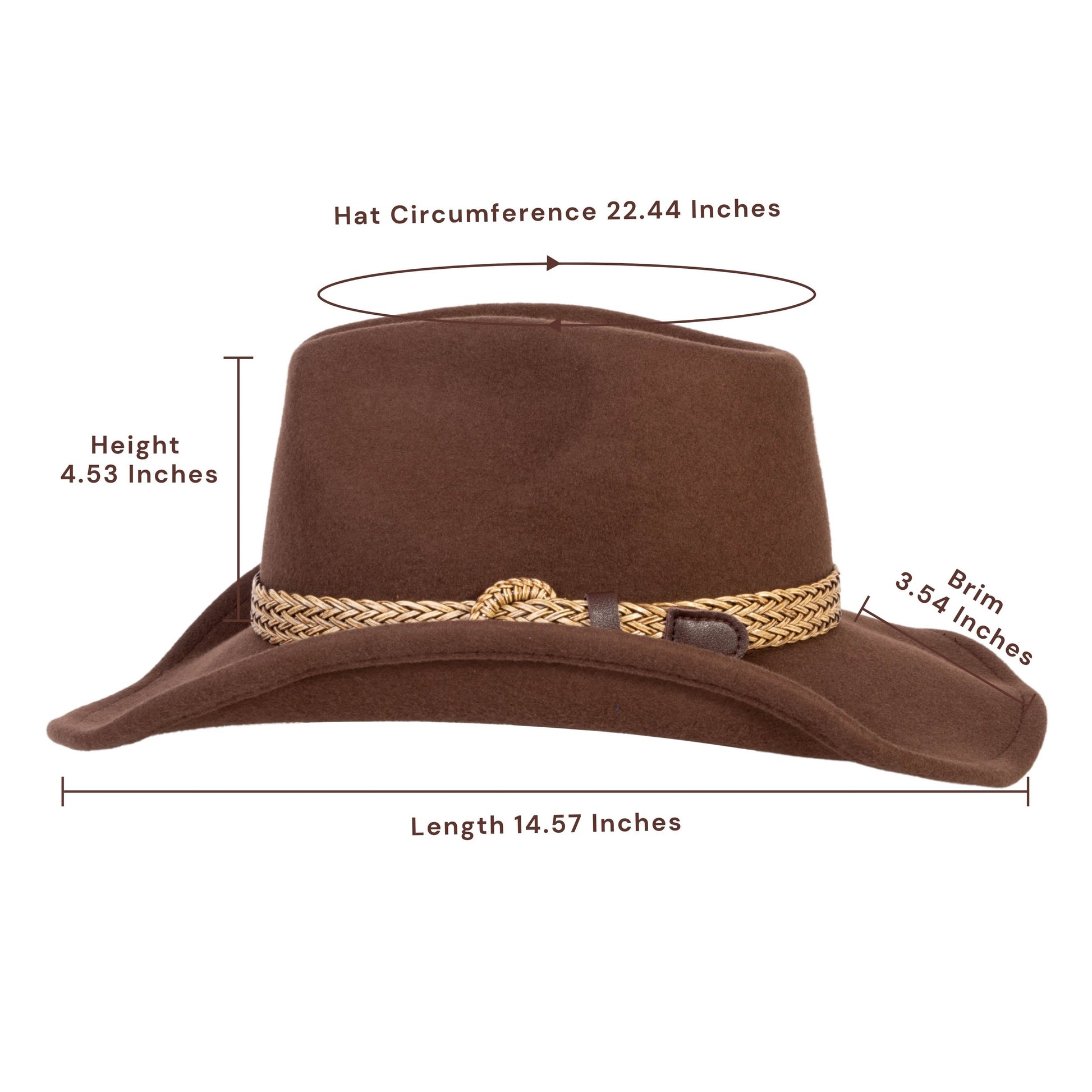 Frontier Trail Brown Felt Cowboy Hat - Mix Brown