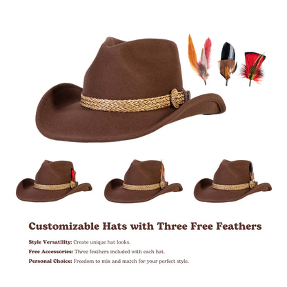 Frontier Trail Brown Felt Cowboy Hat - Mix Brown