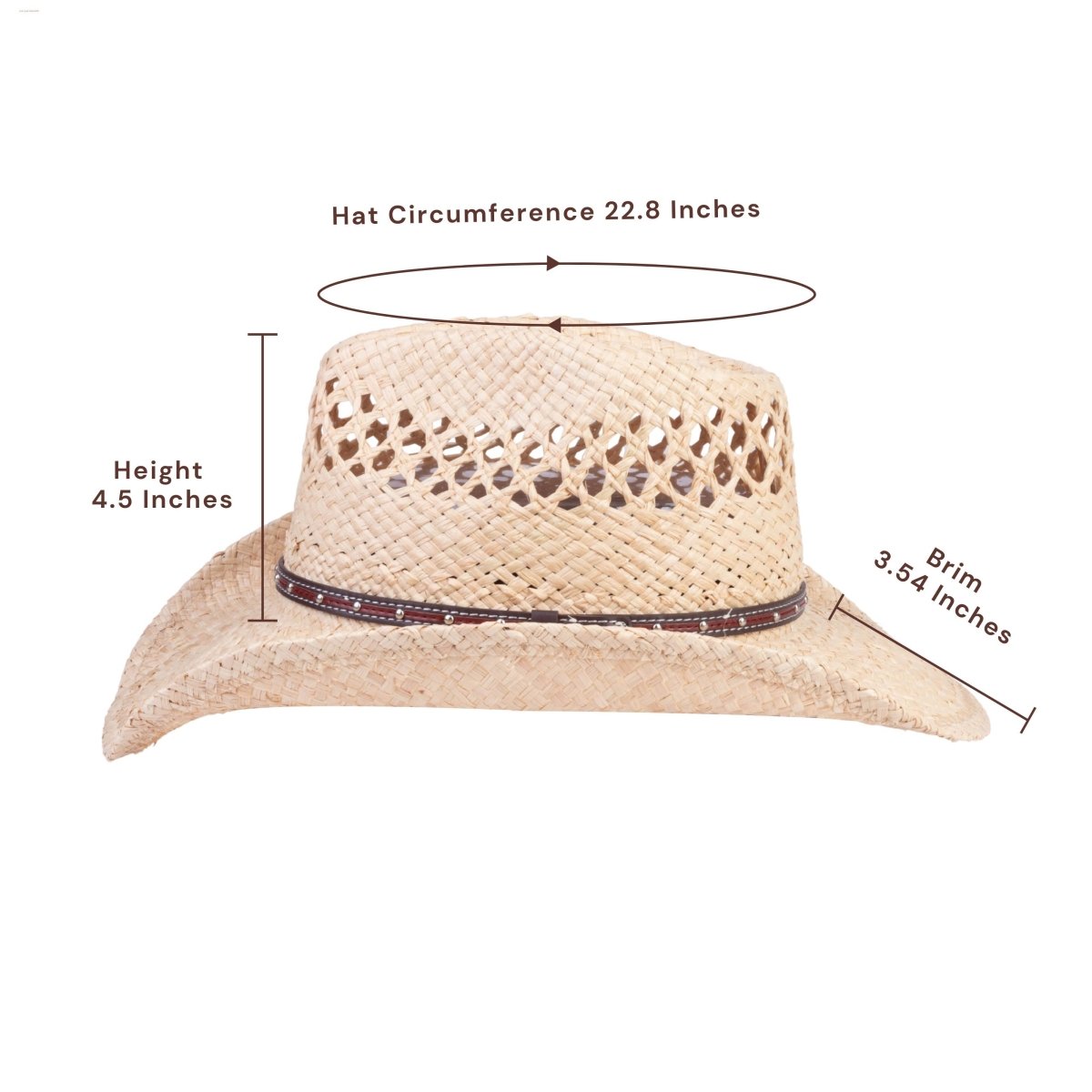 Hollowcrest Vent Straw Cowboy Hat - Mix Brown
