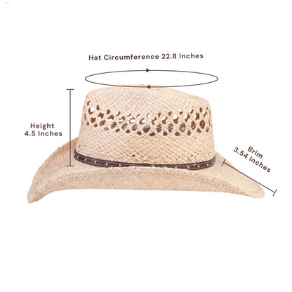 Hollowcrest Vent Straw Cowboy Hat - Mix Brown