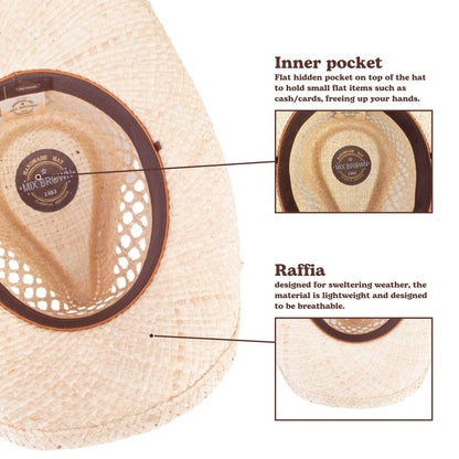 Hollowcrest Vent Straw Cowboy Hat - Mix Brown