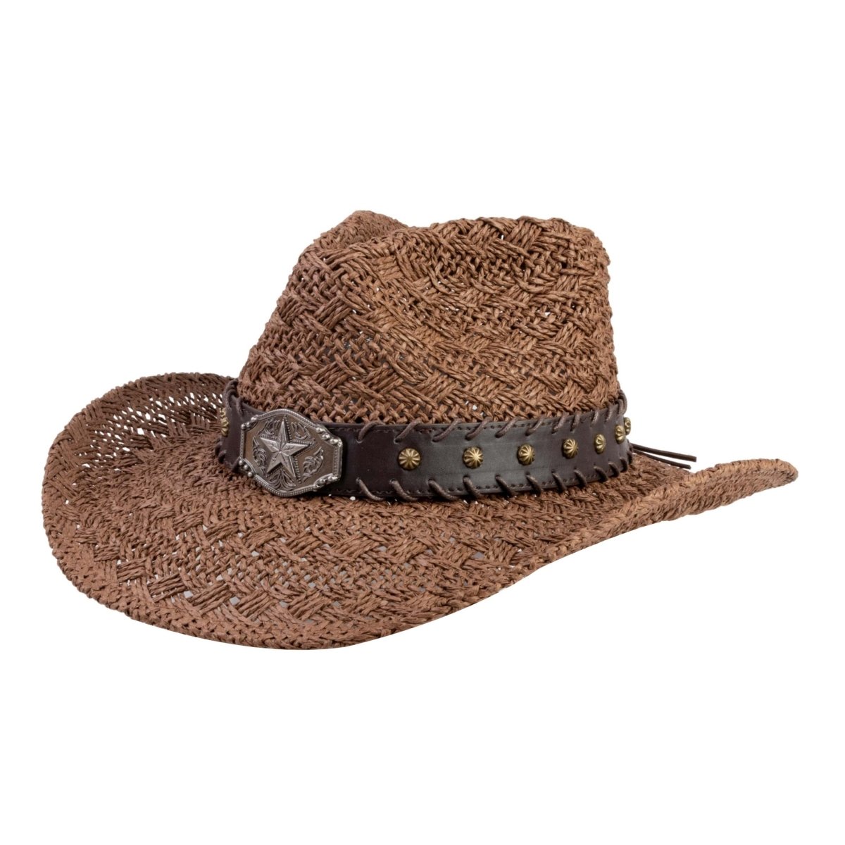 Ironridge Straw Cowboy Hat - Mix Brown