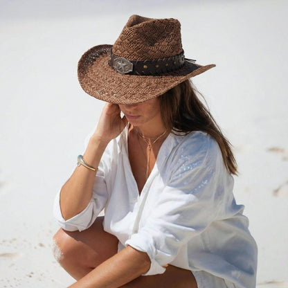 Ironridge Straw Cowboy Hat - Mix Brown