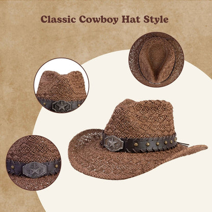 Ironridge Straw Cowboy Hat - Mix Brown