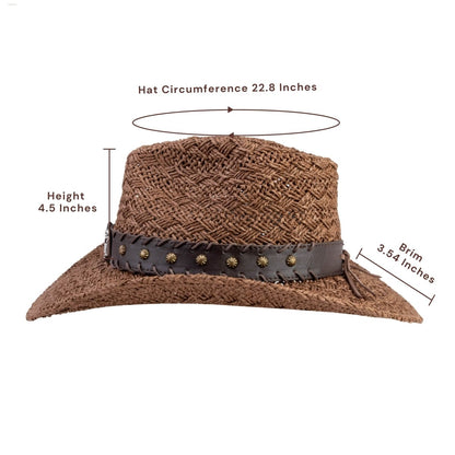 Ironridge Straw Cowboy Hat - Mix Brown