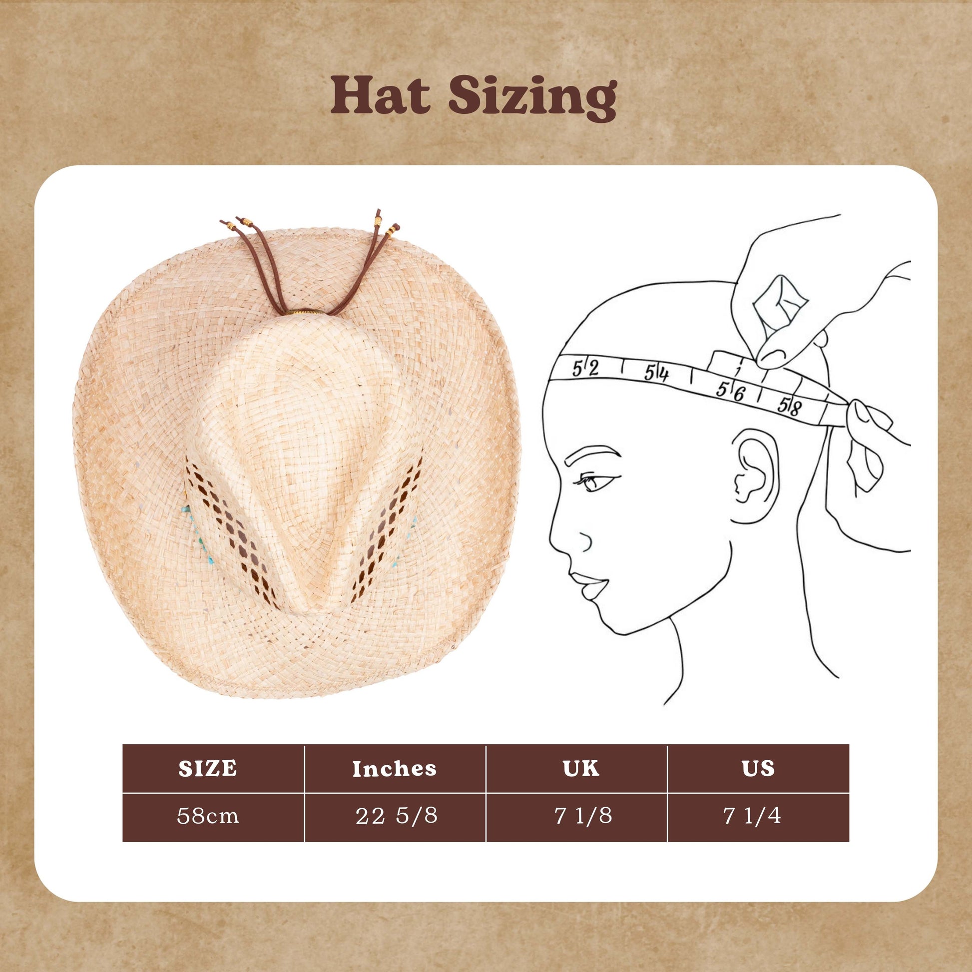 Lasso Raffia Straw Cowboy Hat - Mix Brown