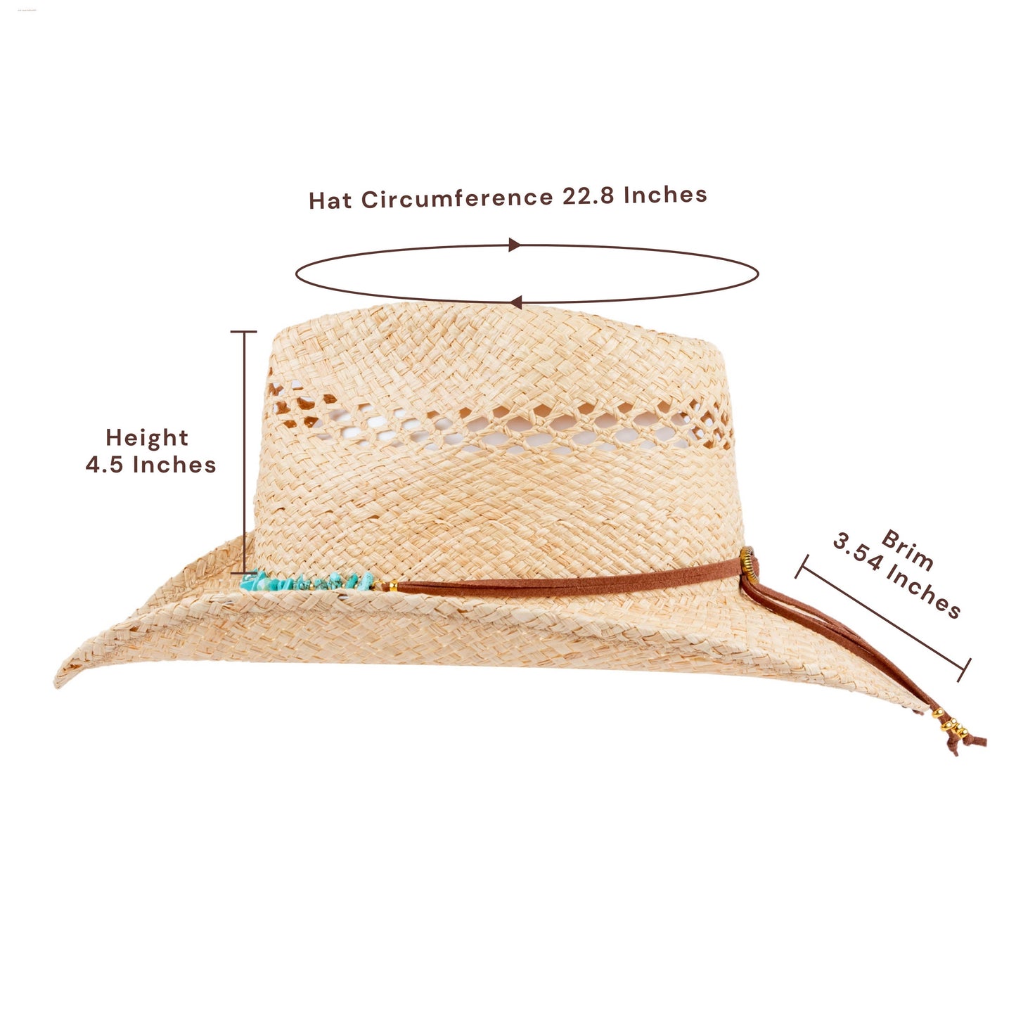 Lasso Raffia Straw Cowboy Hat - Mix Brown
