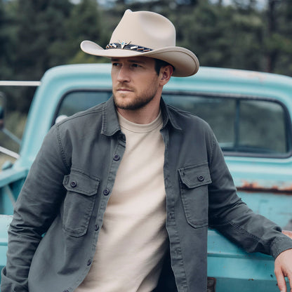 Longhorn Beige Felt Cowboy Hat - Mix Brown