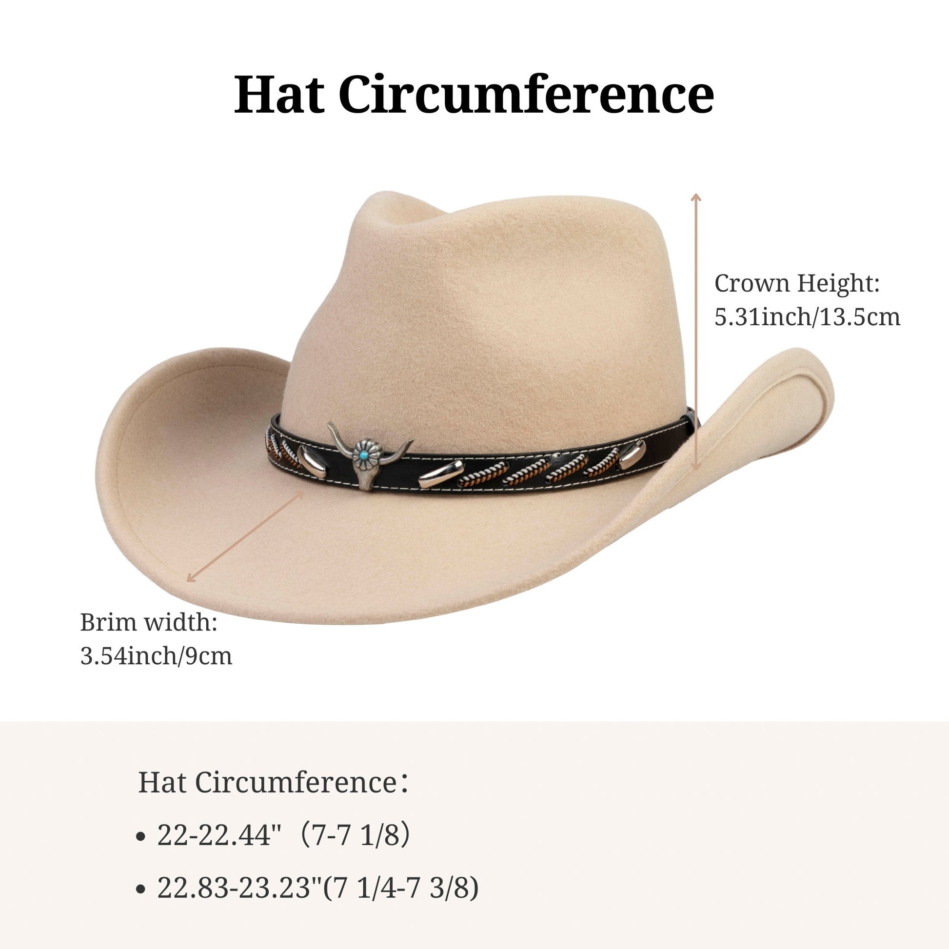 Longhorn Beige Felt Cowboy Hat - Mix Brown