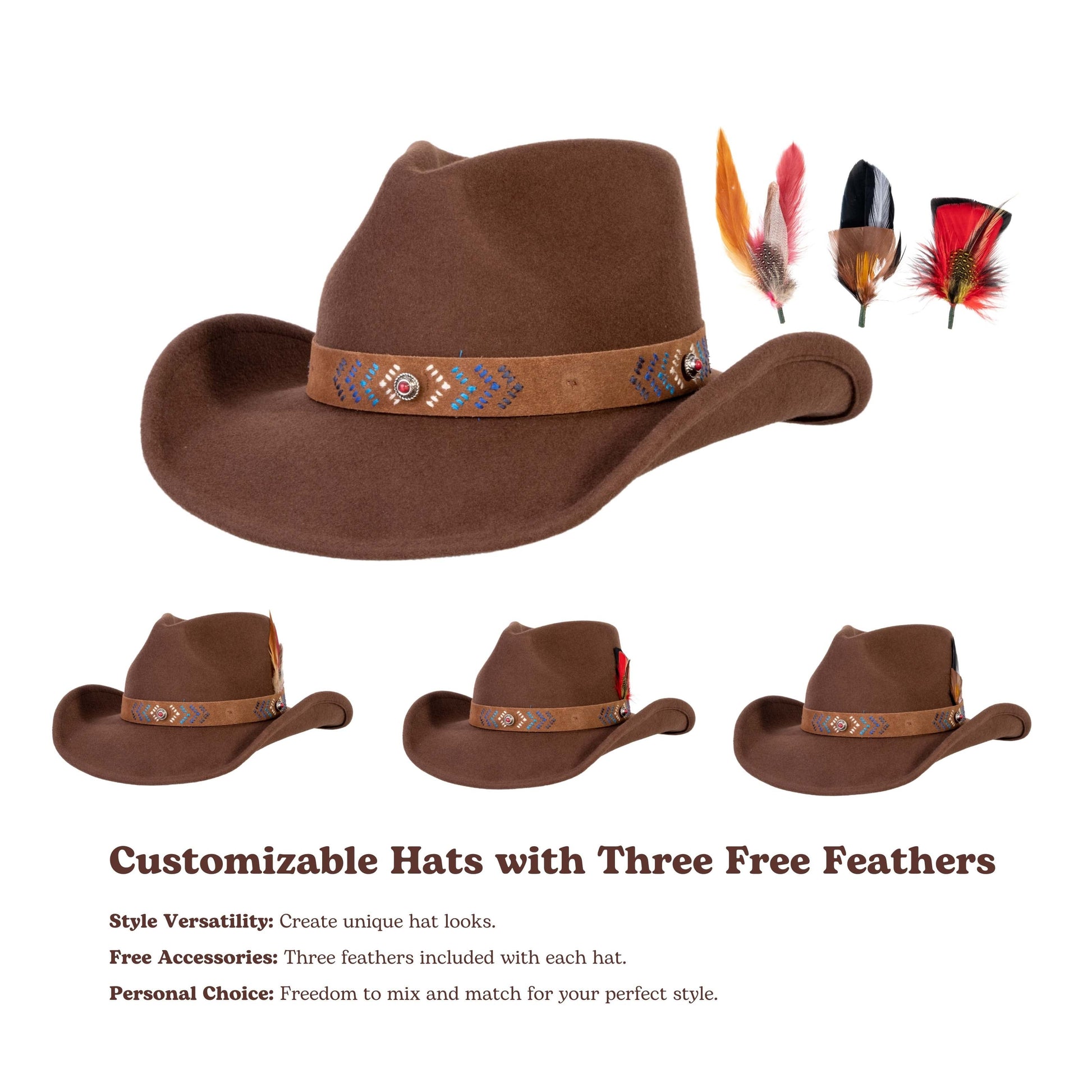 Maverick Sand Rope Felt Cowboy Hat - Mix Brown