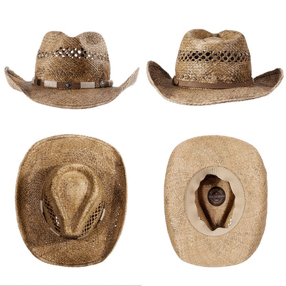 Mesa Raffia Straw Cowboy Hat - Mix Brown