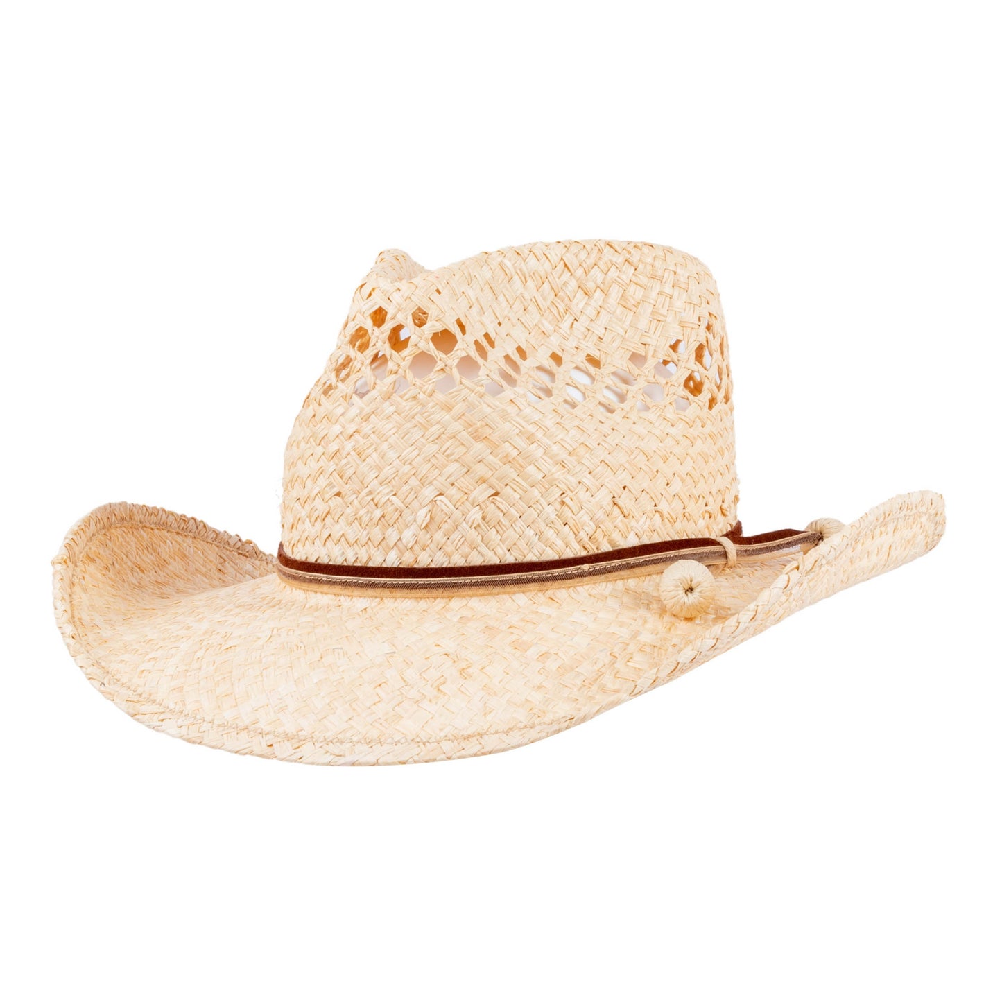 Mesa Raffia Straw Cowboy Hat - Mix Brown