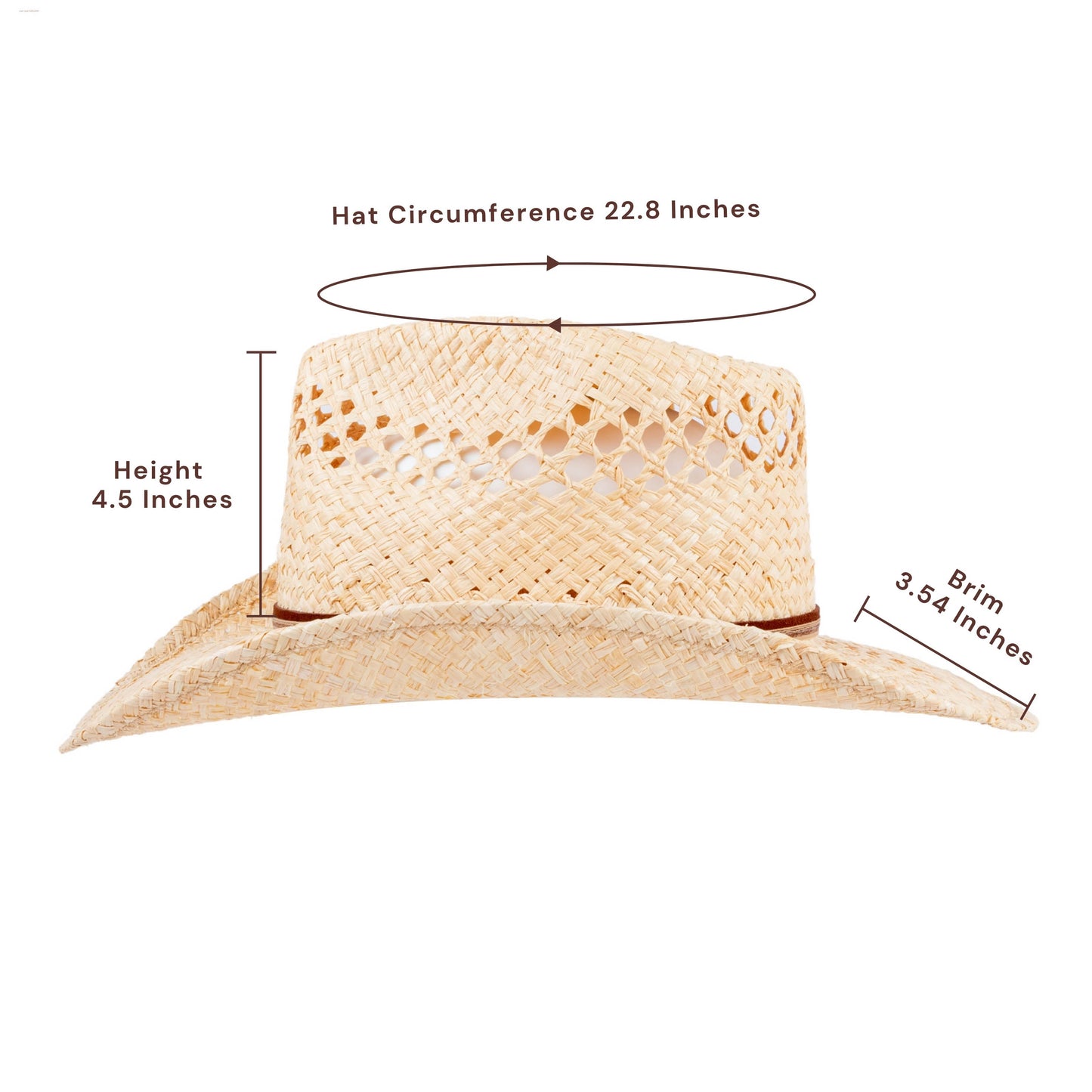 Mesa Raffia Straw Cowboy Hat - Mix Brown