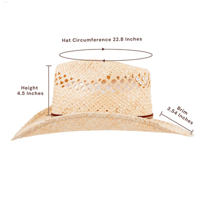 Mesa Raffia Straw Cowboy Hat - Mix Brown