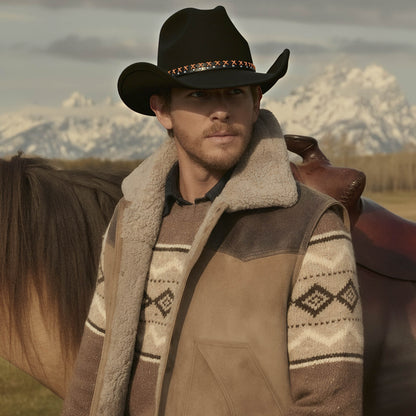 Midnight Trail Black Felt Cowboy Hat - Mix Brown