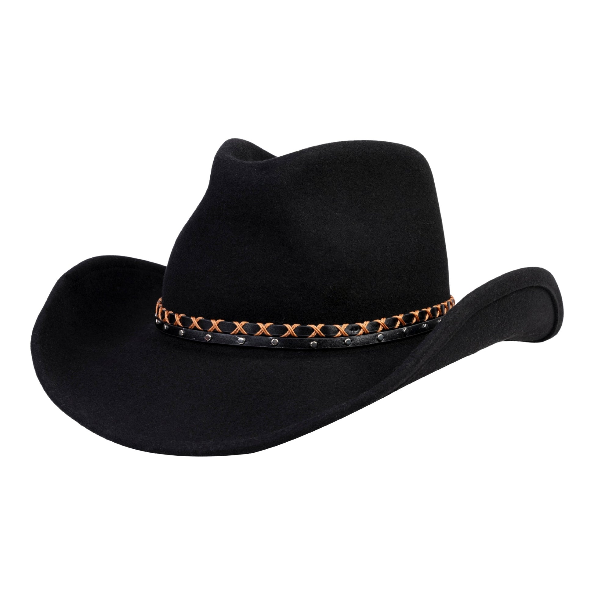 Midnight Trail Black Felt Cowboy Hat - Mix Brown