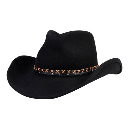 Midnight Trail Black Felt Cowboy Hat - Mix Brown