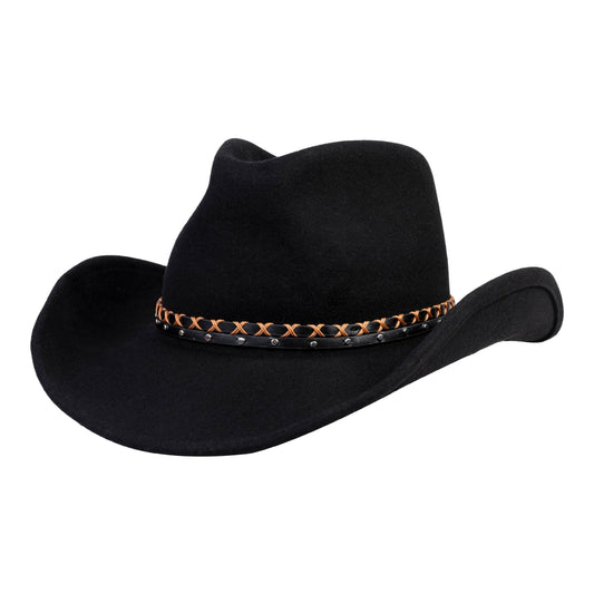 Midnight Trail Black Felt Cowboy Hat - Mix Brown
