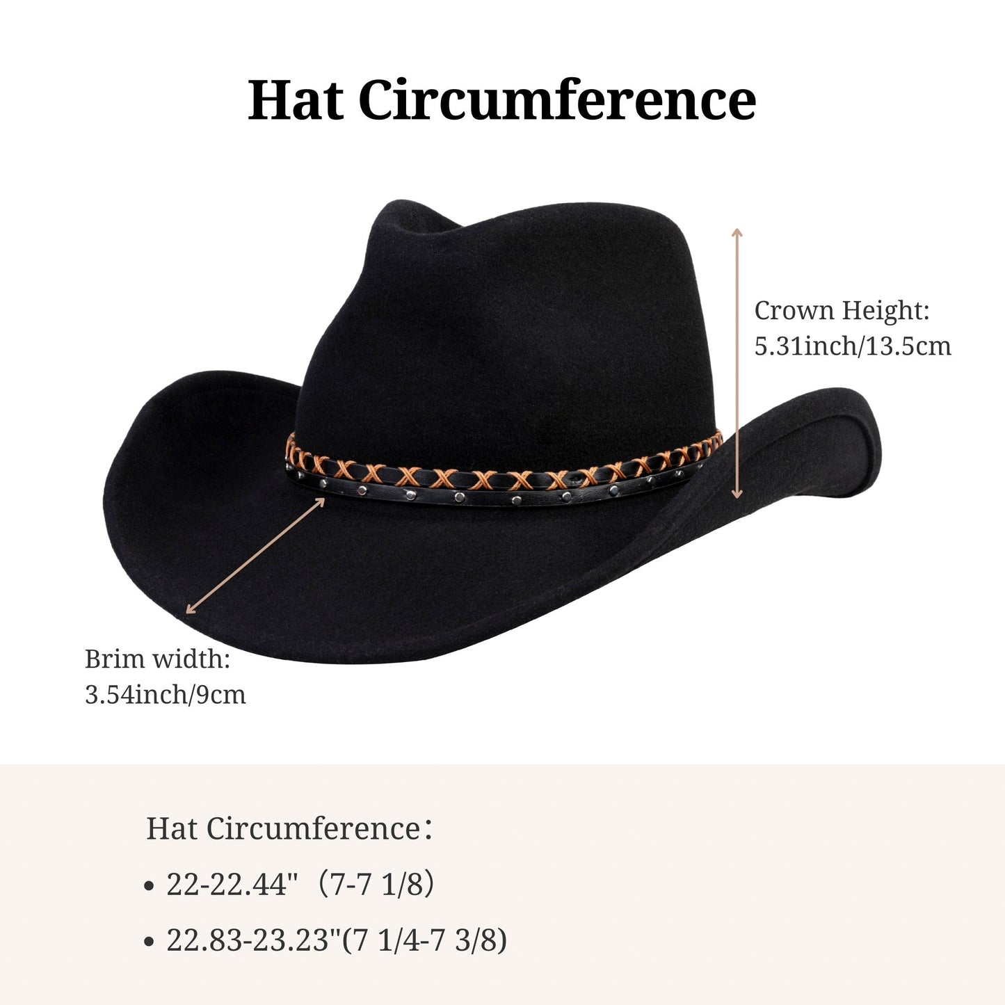 Midnight Trail Black Felt Cowboy Hat - Mix Brown